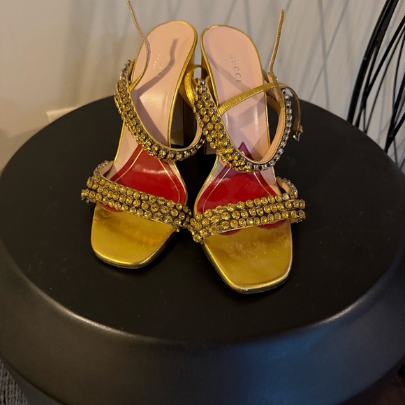 Gucci Women's Gold Embellished Heels - Picture 13 of 13
